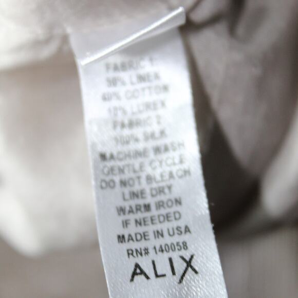 Alix Women's Ruffle Shorts Metallic Shimmer Linen Blend Silk Size US 10 - Picture 5 of 9